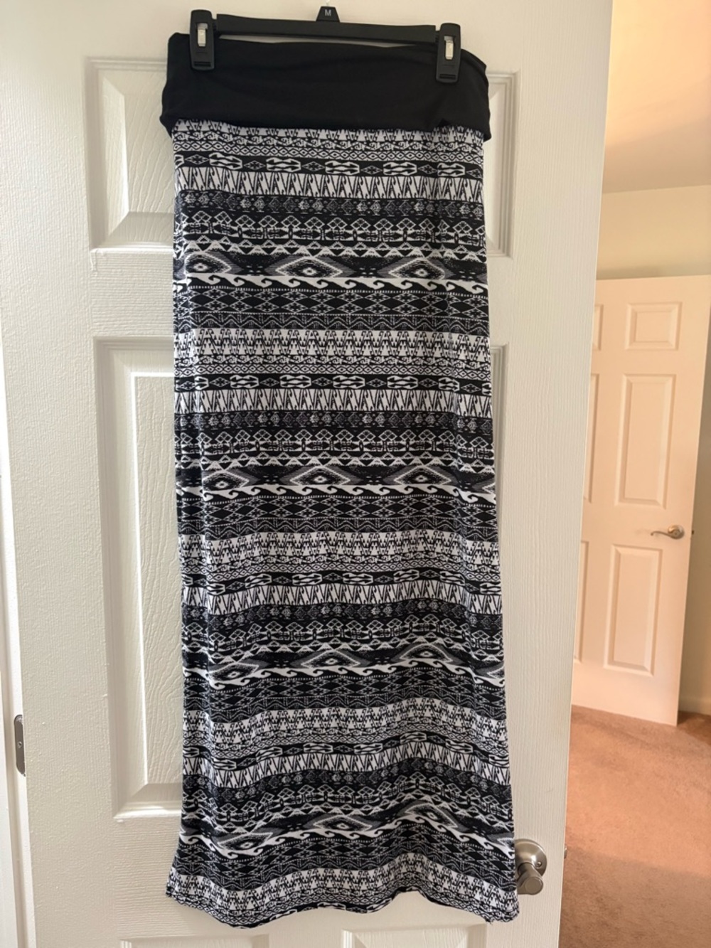Black & White Patterned Maxi Skirt